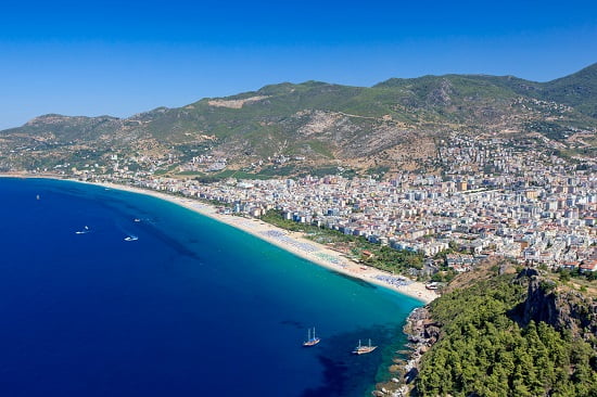 Panorama di Alanya e Kleopatra Beach