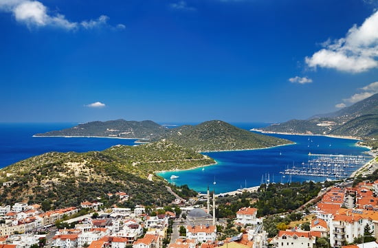 Kaş sulla costa mediterranea della Turchia